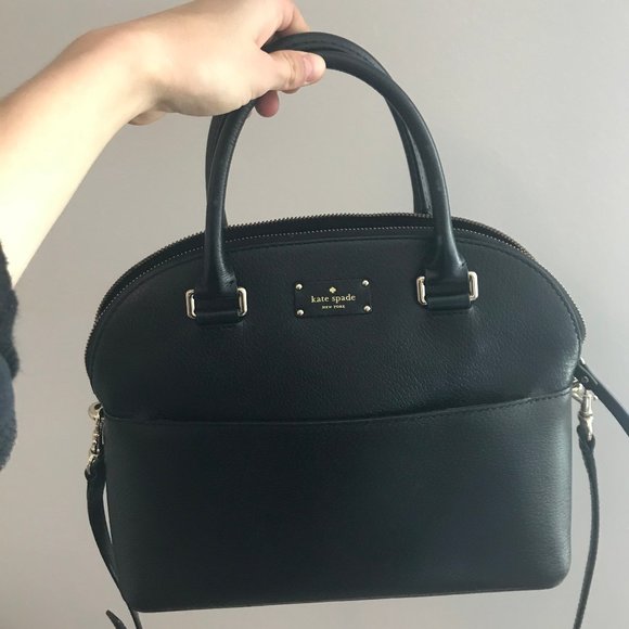 kate spade Handbags - Kate Spade Black Leather Handbag+Crossbody Purse